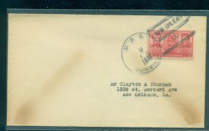 USS Cummings (DD-365) Feb 9, 1937 New Orleans, La cancel; uncacheted #1