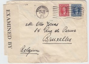 RARE double weight 8c UPU rate to ** BELGIUM ** 5c+3c 1939 Canada cover