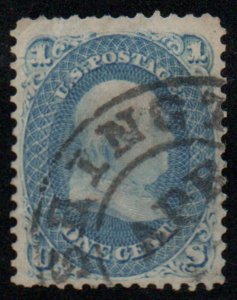 USA #63 VF, town cancel, pretty color! Retail $45