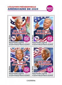 C A R - 2020 - US Presidential Election, Biden-Perf 4v Sheet-Mint Never Hinged