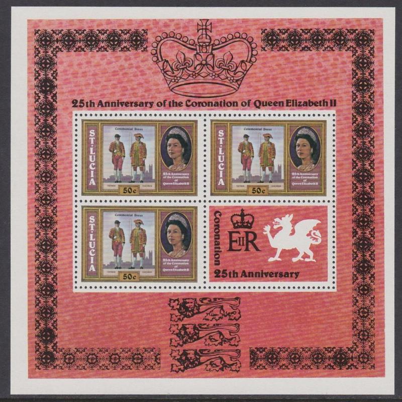 834 St Lucia 1986 QEII Birthday SS MNH