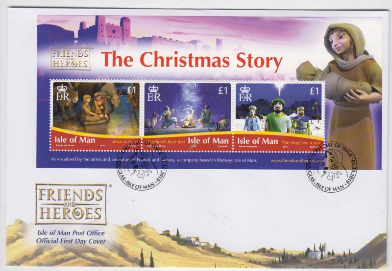 Isle of Man -  2009,  Christmas Story,  miniature sheet,  on FDC