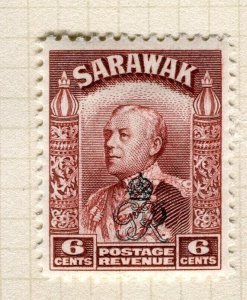 SARAWAK; 1947 early C. Brooke Crown Colony issue fine Mint hinged 6c. value