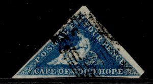 SOUTH AFRICA - Cape of Good Hope QV SG2, 4d deep blue, FINE USED. Cat £275.