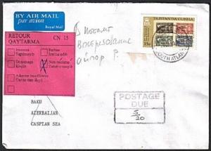 TRISTAN DA CUNHA 2003 postage due cover to Azerbaijan......................73574