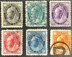 Canada #66-70, 72 Used 1897-98 [R1188]