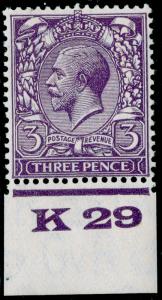 SG423 SPEC N38(5), 3d bright violet, NH MINT. Cat £50+. CONTROL K29.