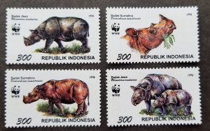 *FREE SHIP Indonesia WWF Rhinoceros 1996 Wildlife Fauna (stamp) MNH