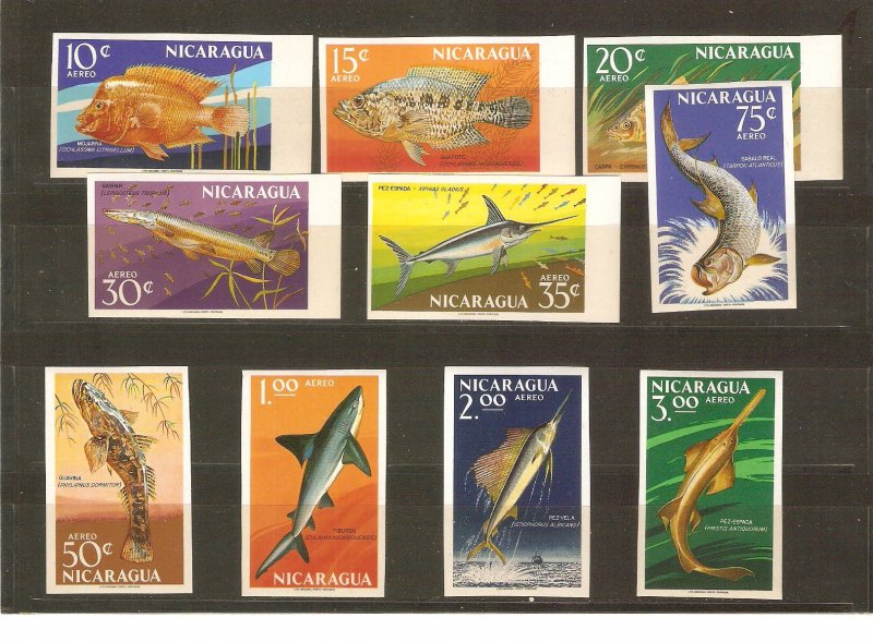 Nicaragua 1969 fish set imperforate