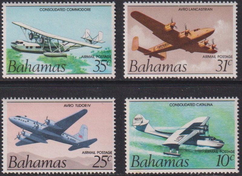 1985 Bahamas Airplanes complete w/o emb set MNH Sc# C1a / C4 CV $13.85