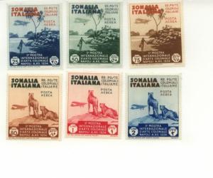 1934 Somalia Italy Air Mails  (Scott C1-C6) MH
