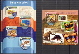 Sao Tome and Principe 2015 Stamps Tigers Birds Snakes Elephants sheet + S/S MNH