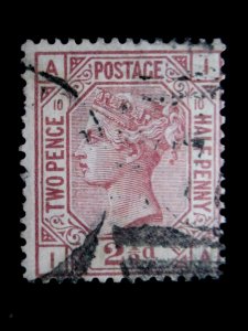 GREAT BRITAIN  SCOTT# 67 - PLATE 10 - USED - CAT VAL $75.00