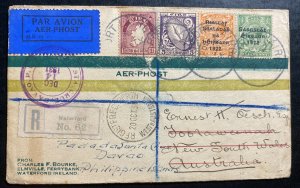 1931 Waterford Ireland Airmail Cover Redirected To Davao Philippines Via Austral