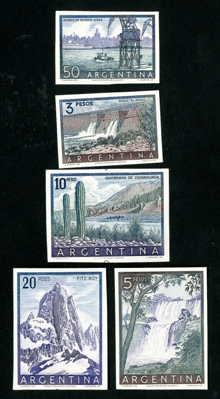 Argentina Stamps # 638-42 XF Cardboard Proofs