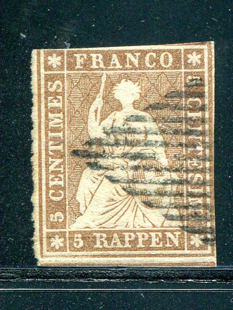 Switzerland  #15    used  F-VF Cat $160  Lakeshore Philatelics