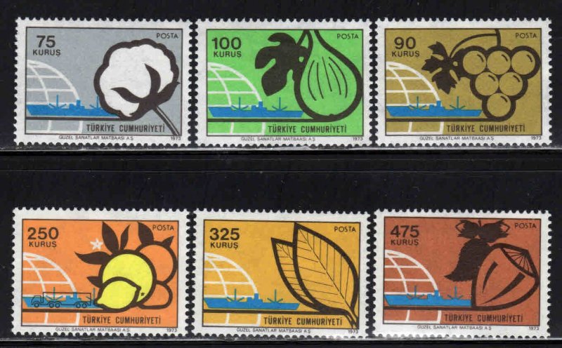 Turkey #1965-70 ~ Cplt Set of 6 ~ Unused, LHM, HM  (1973)