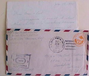 US APO 717 WITH LETTER NEW GUINESS JAN 1944 TO USA CENSORED COVER