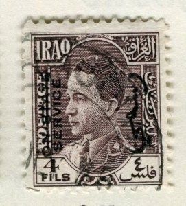 IRAQ;  1934 King Ghazi STATE SERVICE Optd. fine used 4f. value