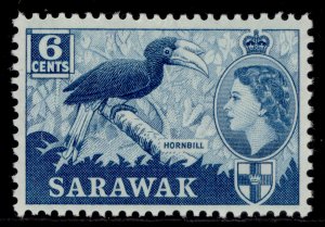 SARAWAK QEII SG206, 6c greenish blue, NH MINT.