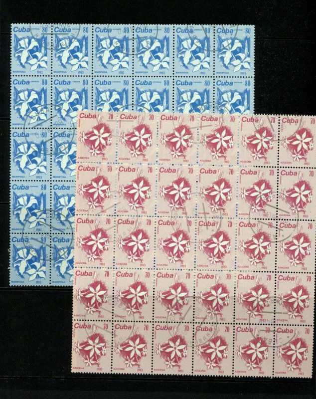 Caribbean 1983 Blocks Flowers Used(120 Stamps) (Top 483