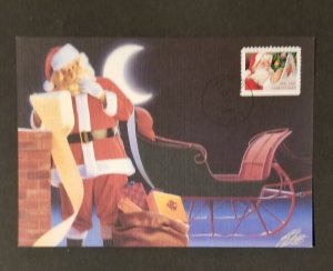 FDC Maxi Card Maximum 1991 Christmas Santa Scott 2582 Stamp M85