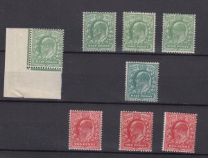 GB KEVII 1902 1/2d 1d Mint Collection Of 8 MH BP9252