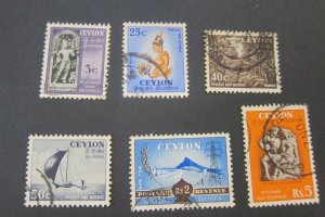 Ceylon 1954 Sc 320,322-4,26-7 FU