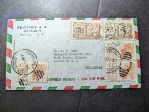 1952 Mexico Airmail Cover Mexico City to London WC2 England