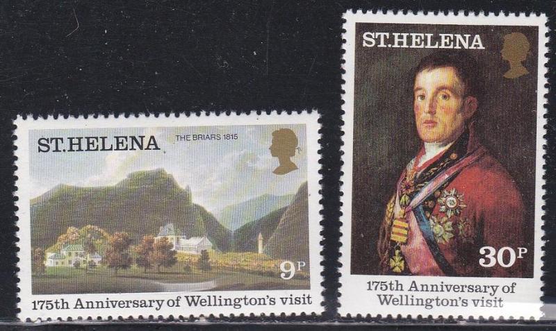 St. Helena # 342-343, Duke of Wellington Visit, NH, Half Cat