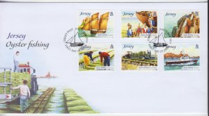 Jersey 2014, 'Oyster Fishing Set of 6 . on FDC