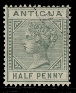 ANTIGUA QV SG21, ½d dull green, FINE USED. Cat £20.