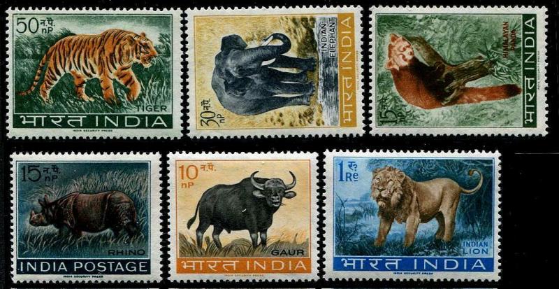 HERRICKSTAMP INDIA Sc.# 361A-66 Animals, Elephant, Lion Stamps