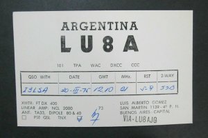 6098 Amateur Radio QSL Card Buenos Aires Argentina-