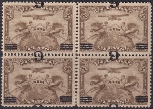CANADA Sc#C3a.1 VLH AIRMAILS #C1 ALLEGORY  SURCHARGE 6¢ BROWN INVERTED BLK of 4