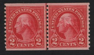 United States MINT Scott Number 599 JOINT LINE PAIR MNH VF   - BARNEYS