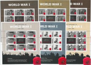 64458 -  GIBRALTAR - STAMPS - 2014  - WORLD WAR I -  MINIATURE SHEETS