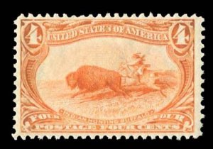 United States, 1898 Trans-Mississippi Issue #287 Cat$110, 1898 4c orange, lig...