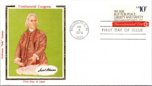 FDC 1974 SC #1546a Colorano Silk Cachet, J Adams - Philadelphia PA - J1475