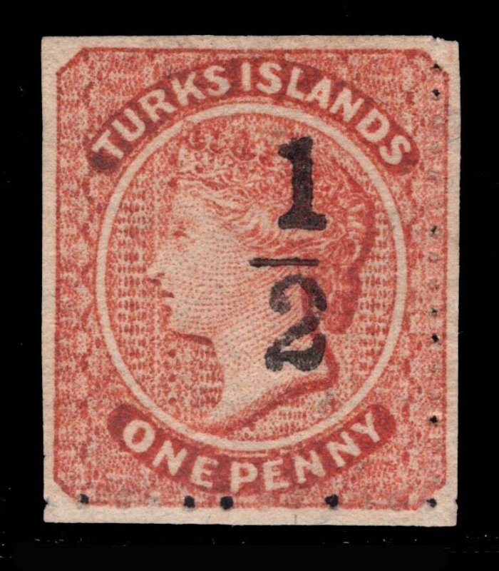 MOMEN: TURKS ISLANDS SG #16 1881 UNUSED £225 LOT #69003*