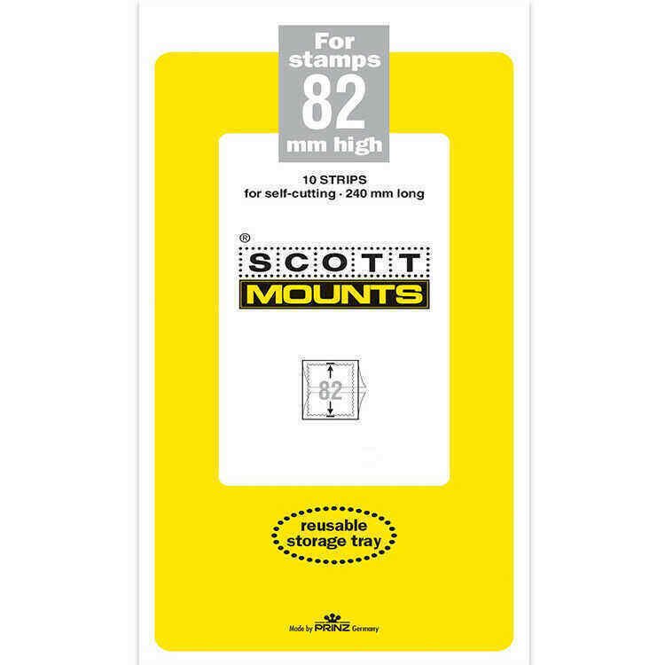 Scott Prinz 82 mm High 240mm Long Self Cutting Stamp Mounts  Clear 10 Strips