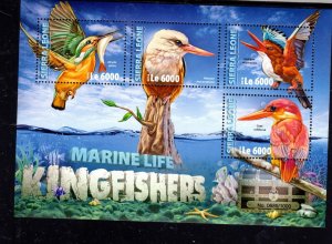 SIERRA LEONE #3673 2016 KINGFISHERS MINT VF NH O.G M/S4