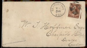 USA 1880s 2c Banknote Georgetown Colorado Cover 94179