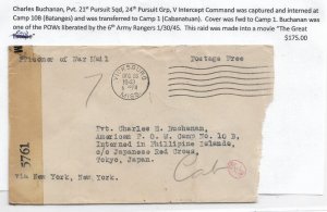 Vicksburg, Miss to Philippines POW Camp #10B (Batanges) 1943 Censored (C5124)