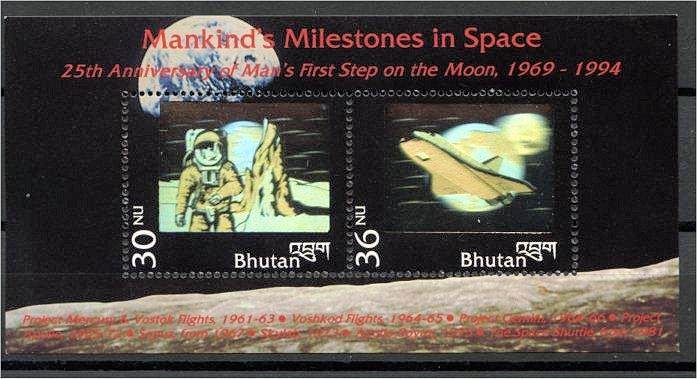 BHUTAN, Mankind's Milestones in Space 1994