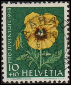 Switzerland B278 - Used - 10c+10c Pansy (1958) (cv $0.35)