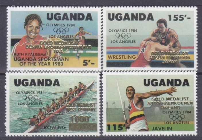 1985 Uganda 440-443 Overprint # 397-400 5,00 €