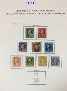 MOMEN: US STAMPS  # 374-382 USED COLLECTION $47 LOT #14111