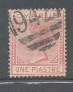 Cyprus Sc 21 1882 1 pi rose Victoria stamp used