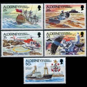 GUERNSEY-ALDERNEY 1991 - Scott# 60-4 Lighthouse Set of 5 NH